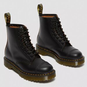 NEW Dr Marten 1460 Bex Made in England Black Leather Toe Cap Lace Up Boots